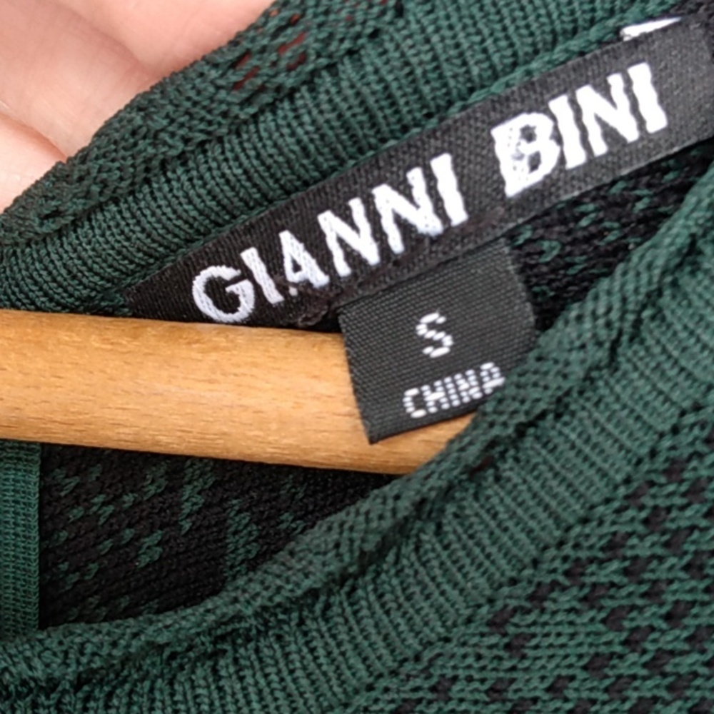 🍁Sweater Dress Gianni Bini Dark Academia Green Black Pattern Thick Winter Fall